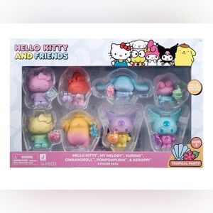 Jazwares Hello Kitty and Friends Ombré Tropical Party 2” Figure 8 Pack (NIB)